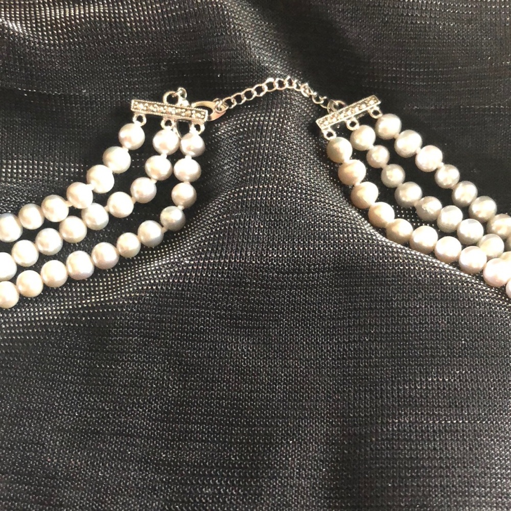 Danbury Mint silver pearl&lavender stone necklace - Picture 2 of 8